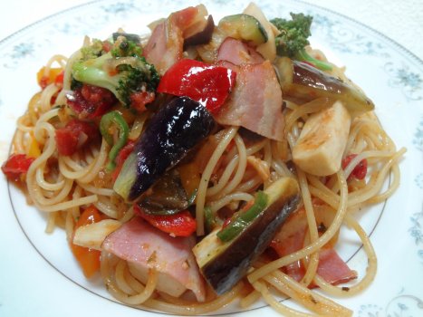 菜園風季節野菜のスパゲティー
