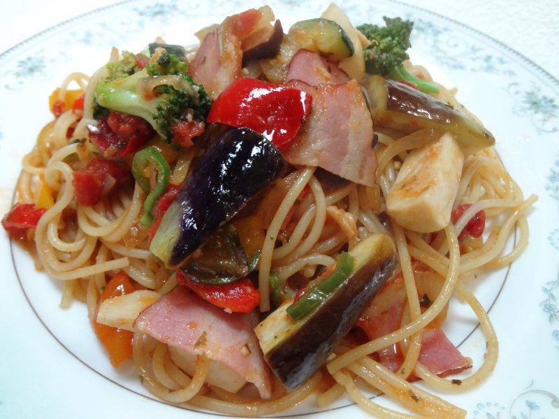 菜園風季節野菜のスパゲティー