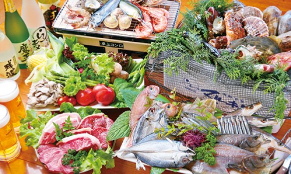 玄海産の海の幸を中心とした、鮮度が自慢のメニューを七輪で！！